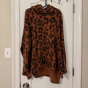 Leopard Print Brown Sweater
